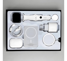 Купить Смарт часы Watch 9 + наушники + повербанк 6 в 1 White в Украине