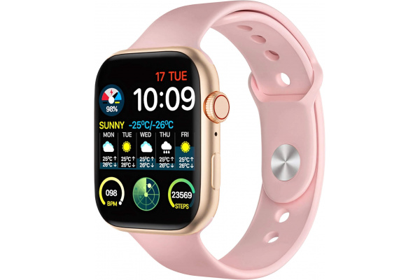 Смарт-часы i11 (2026) 2.29" AMOLED Always-On, металл, ультратонкие, звонки, ЭКГ, Розовые